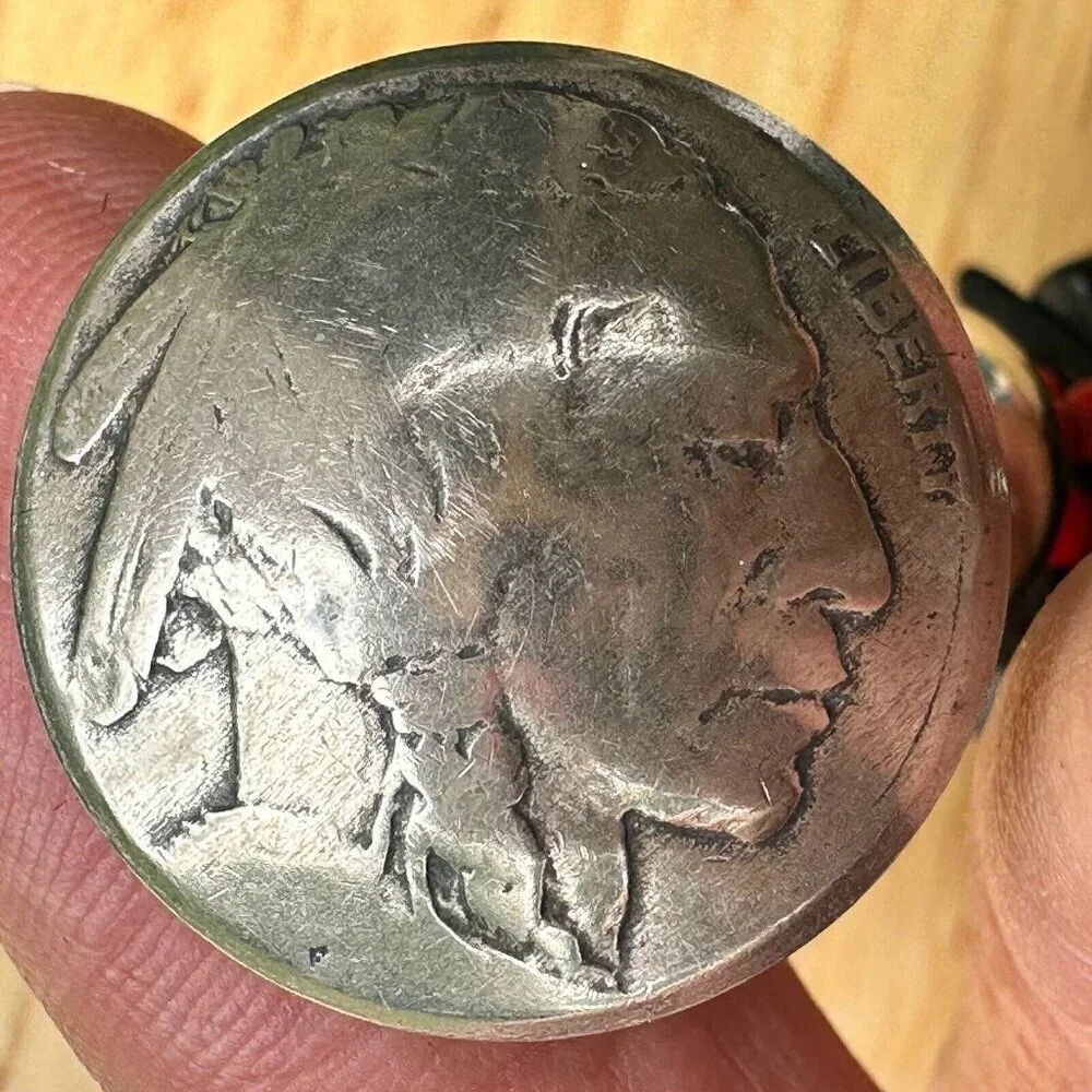 VTG‎ Flower Sterling Silver Bracelet Buffalo Nickel Clasp Black Onyx Red Beads